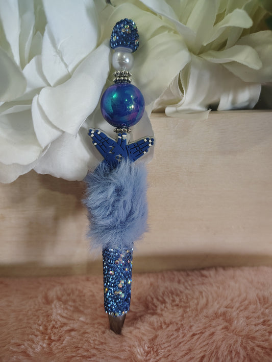 Zeta Phi Beta Inspired Beaded Pen | Dove Hand Sign