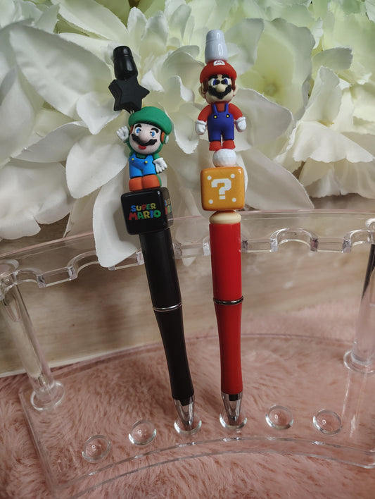 Luigi & Mario Beaded Pen Gift Set