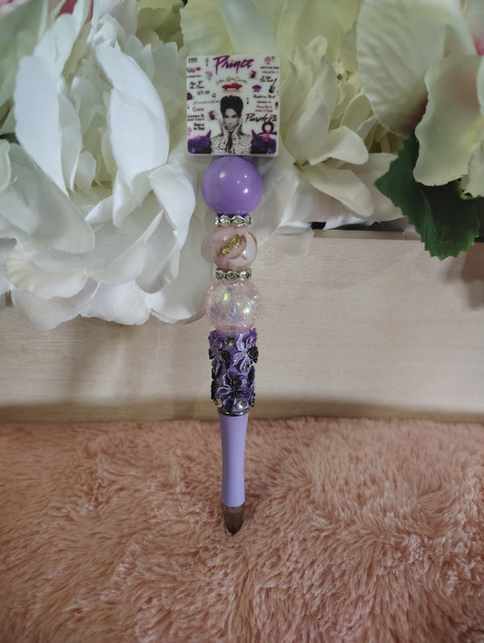 Purple Prince Inspired Handmade Beaded Pen