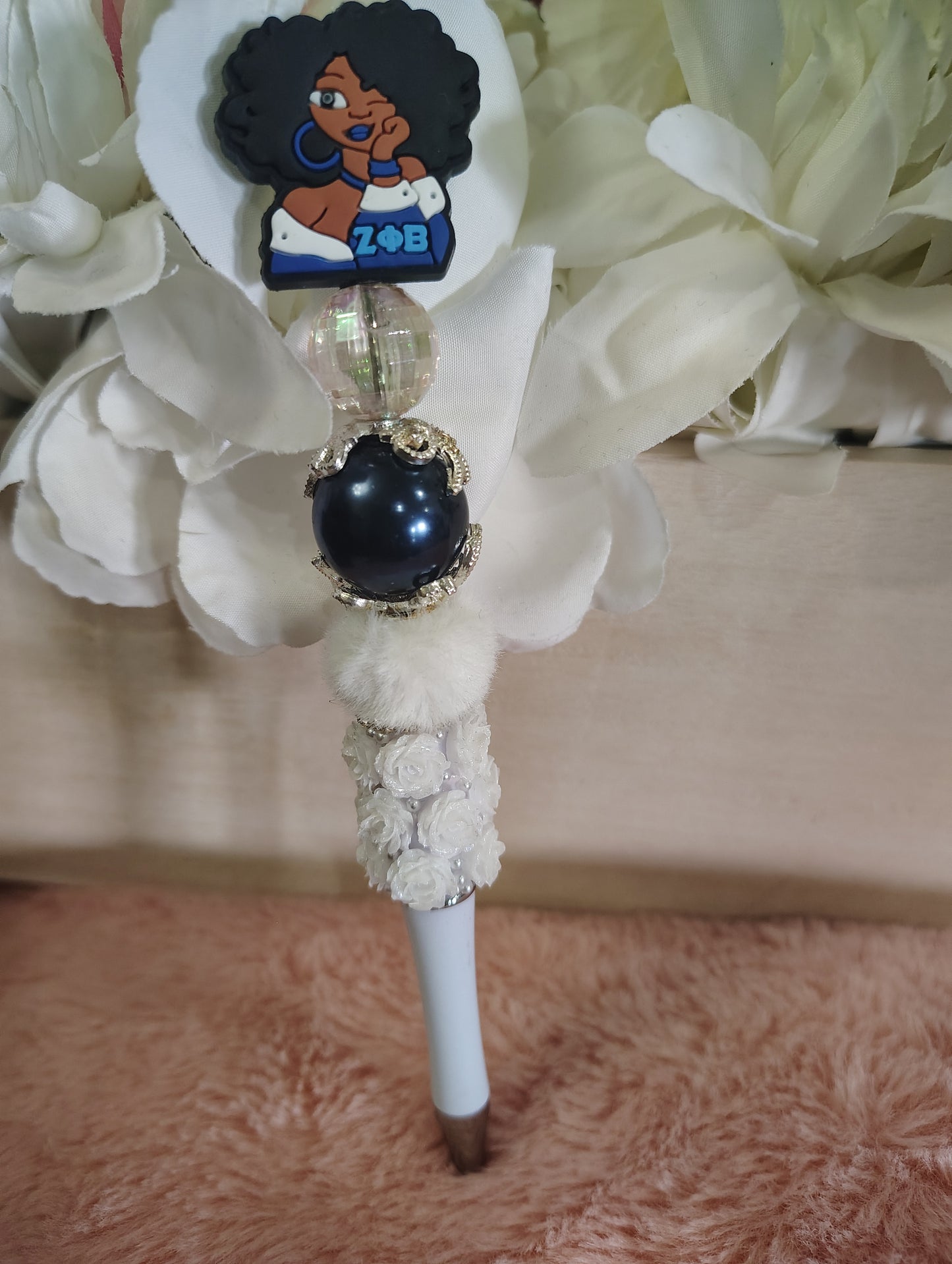 Zeta Phi Beta Inspired Beaded Pen