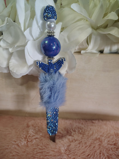 Zeta Phi Beta Inspired Beaded Pen | Dove Hand Sign