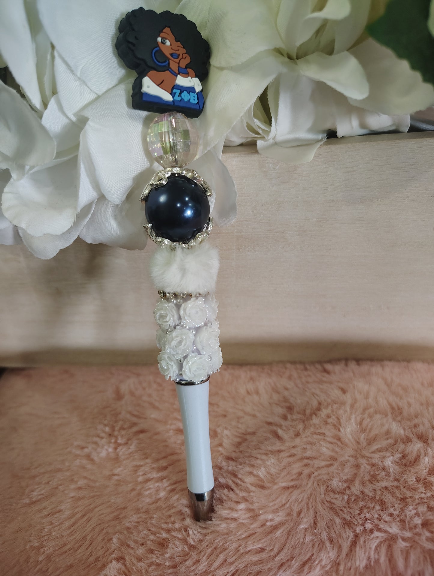 Zeta Phi Beta Inspired Beaded Pen