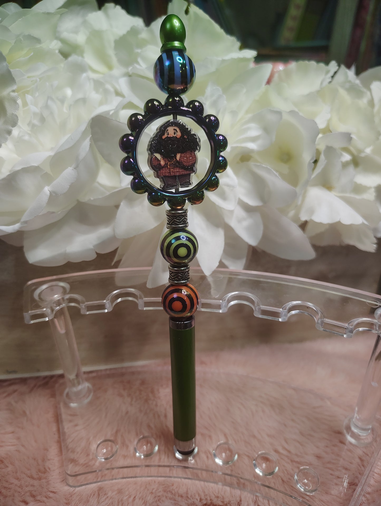 Hagrid Inspired Beaded Pen with Movable character
