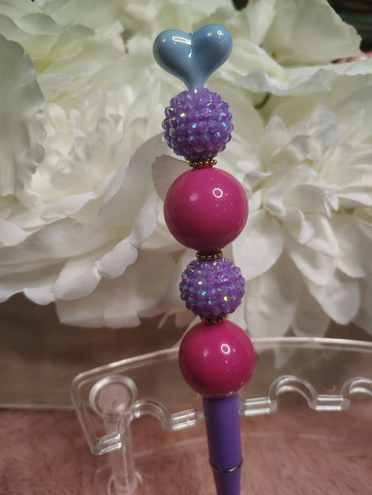 Pastel Heart Sparkle Pen