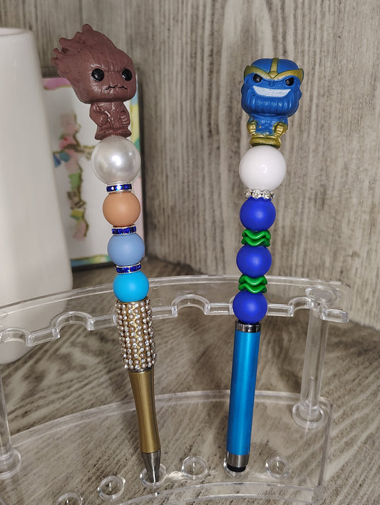 Galaxy Heroes Inspired Beaded Pen Duo