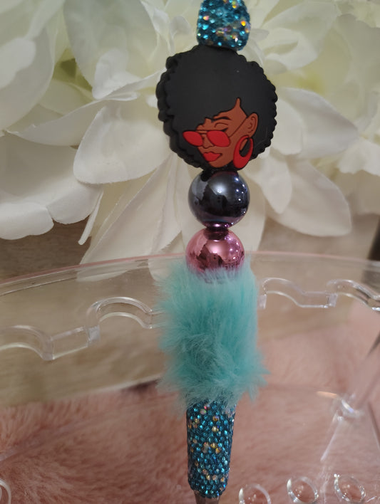 Boss Babe Luxe Beaded Pom-Pom Pen