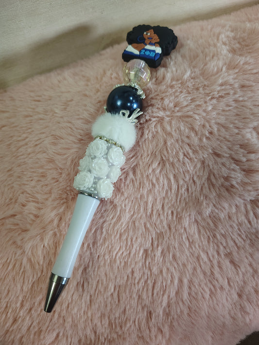 Zeta Phi Beta Inspired Beaded Pen