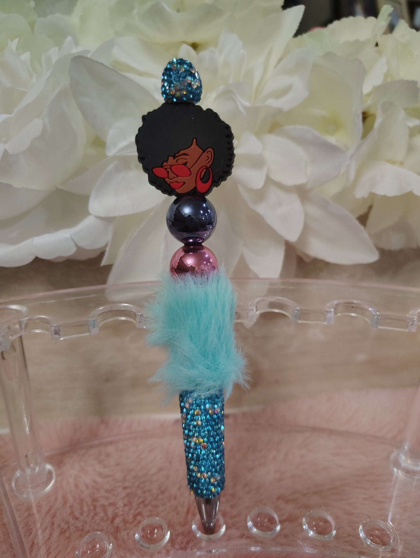 Boss Babe Luxe Beaded Pom-Pom Pen