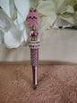 Pink Bunny Handmade Beaded Pen